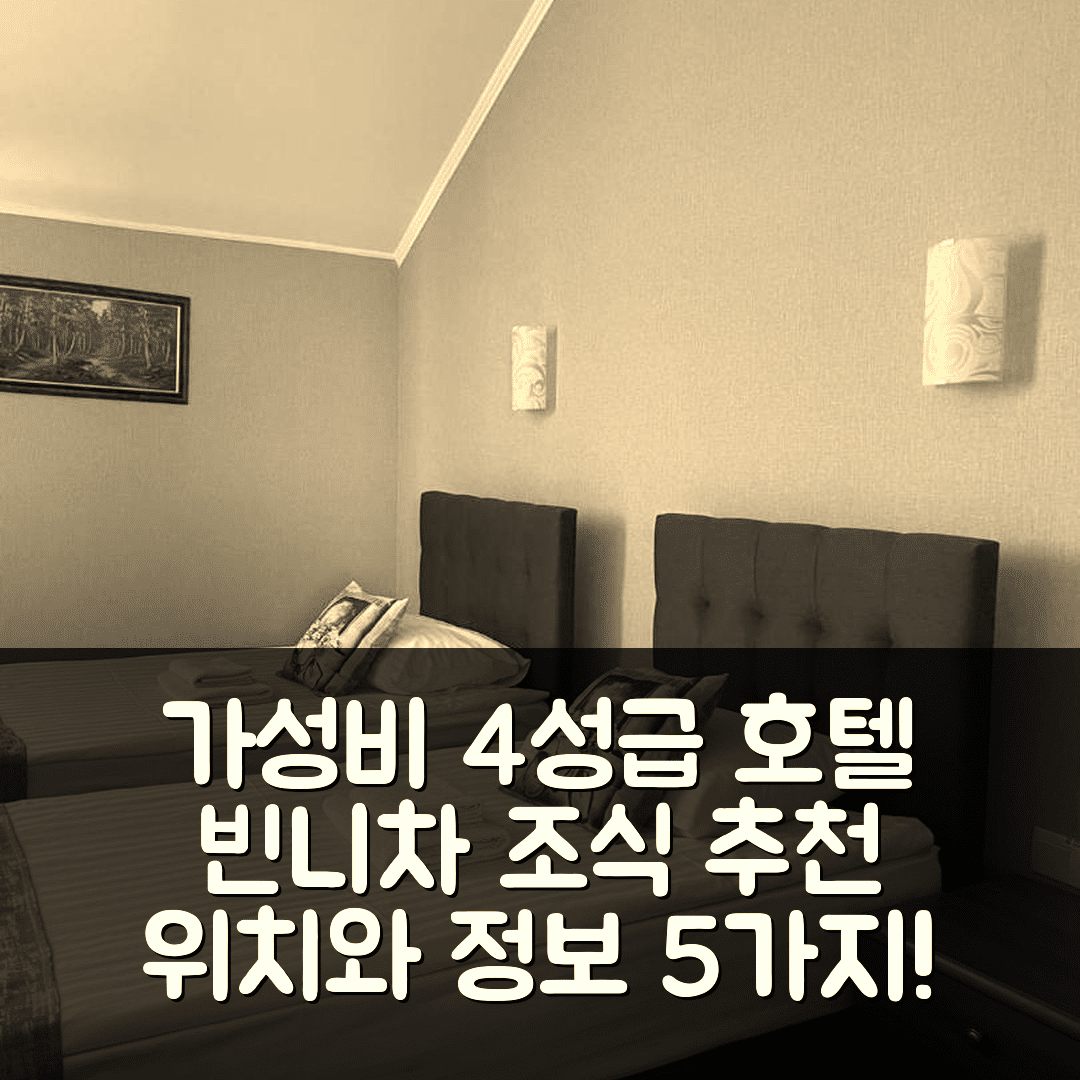 빈니차 숙소 여행 호텔 추천 자티쇼크 호텔 | 가성비 뛰어난 4성급 조식과 위치 정보 5가지
